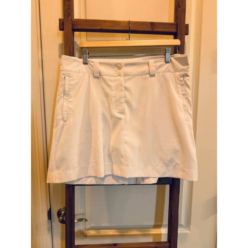 Nike Golf: White Dri-fit Active Skirt with built in shorts- Size 10